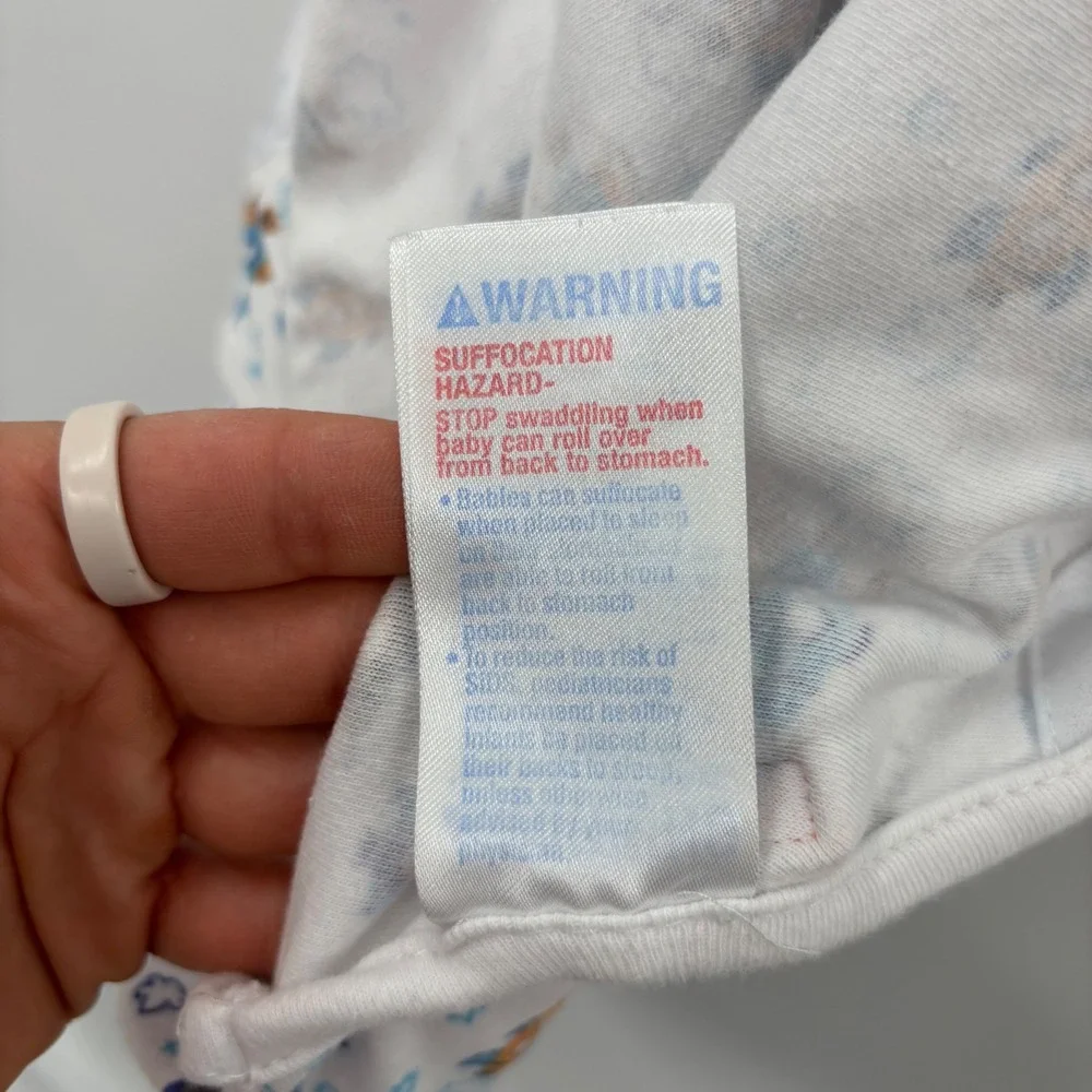 SwaddleMe Adjustable Swaddle Wrap Kids Large White Rocket Ship Space Print Sleep